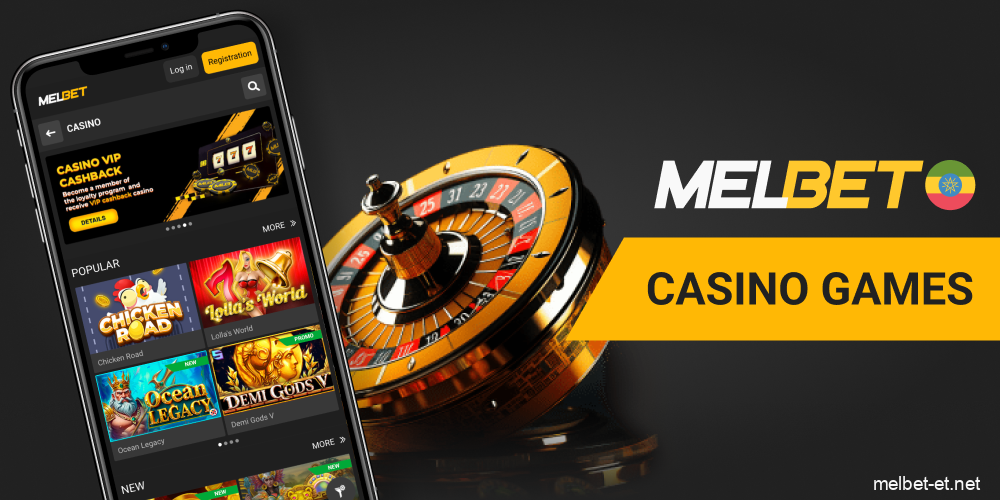 Casino games on Melbet mobile app