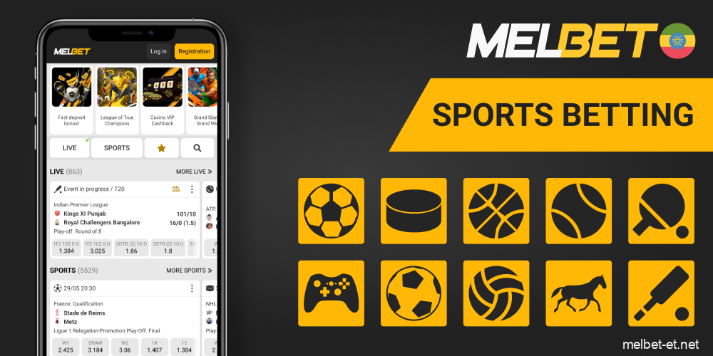 Mobile sports betting via Melbet app